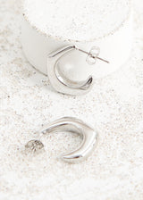 Silver mini hoop earrings