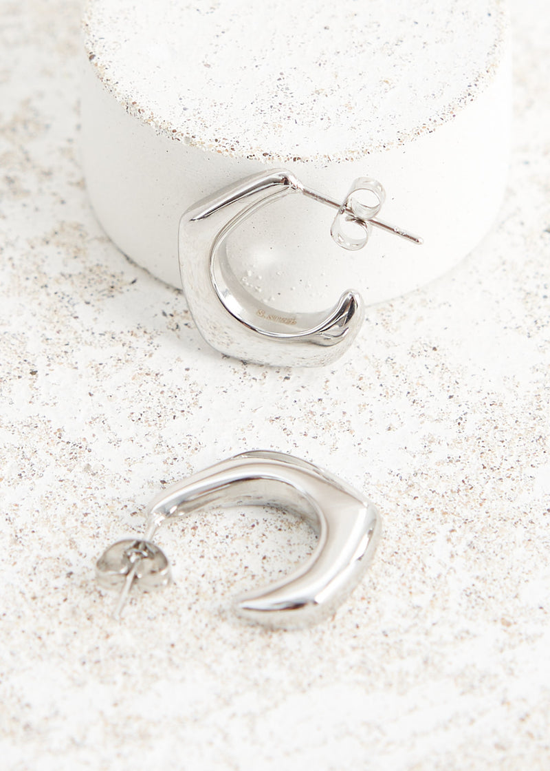 Silver mini hoop earrings