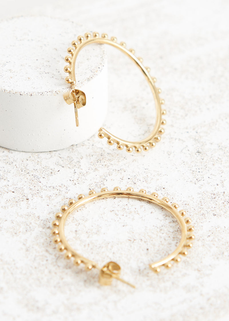Hoop earrings with ball detail