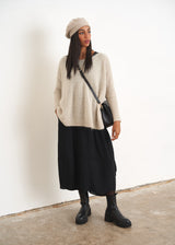 Light oatmeal swing sweater