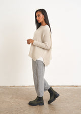Light oatmeal swing sweater