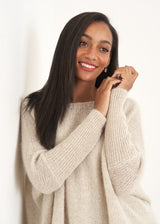 Light oatmeal swing sweater