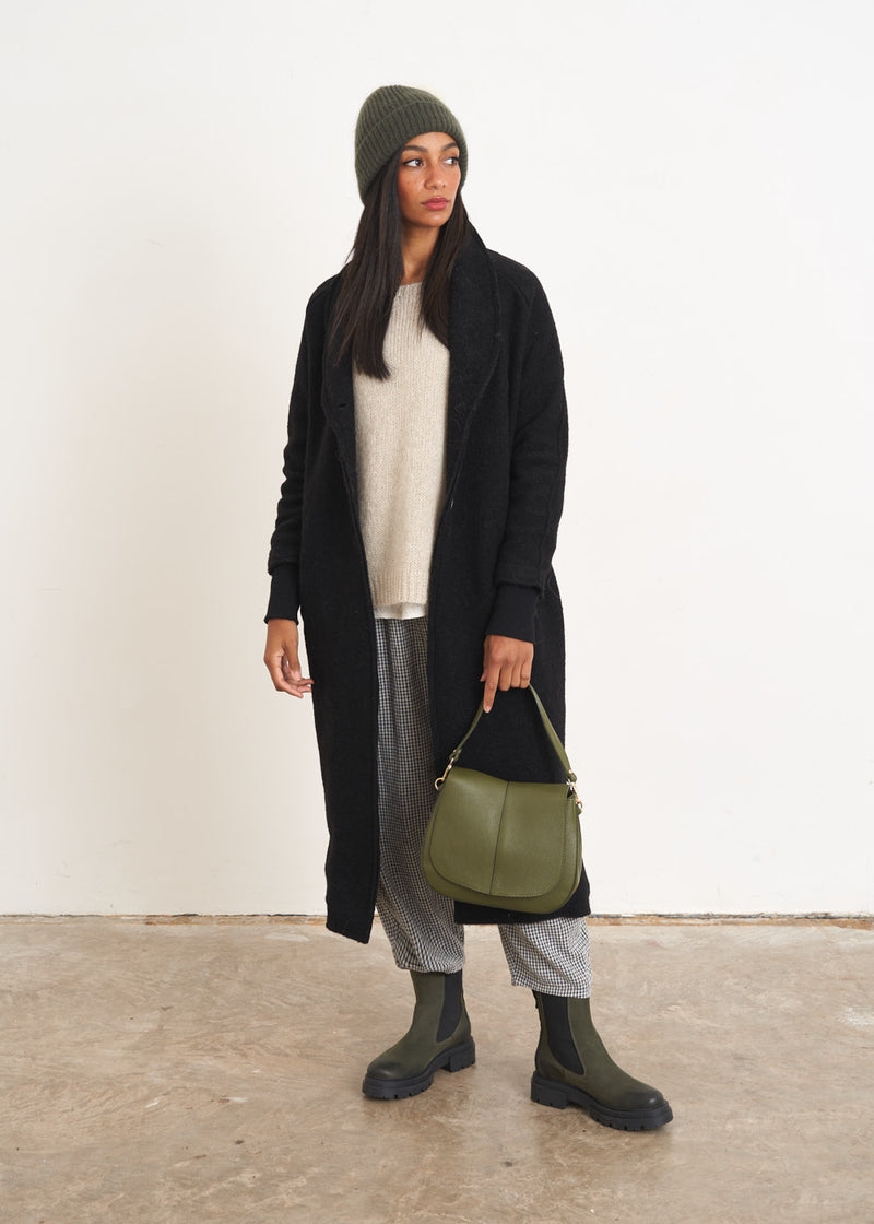 Light oatmeal swing sweater
