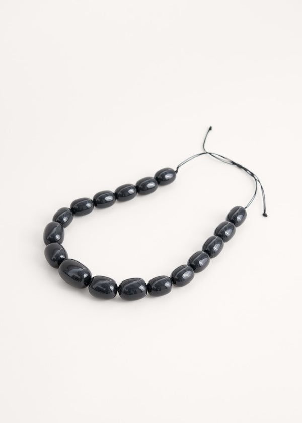 Black resin bead necklace