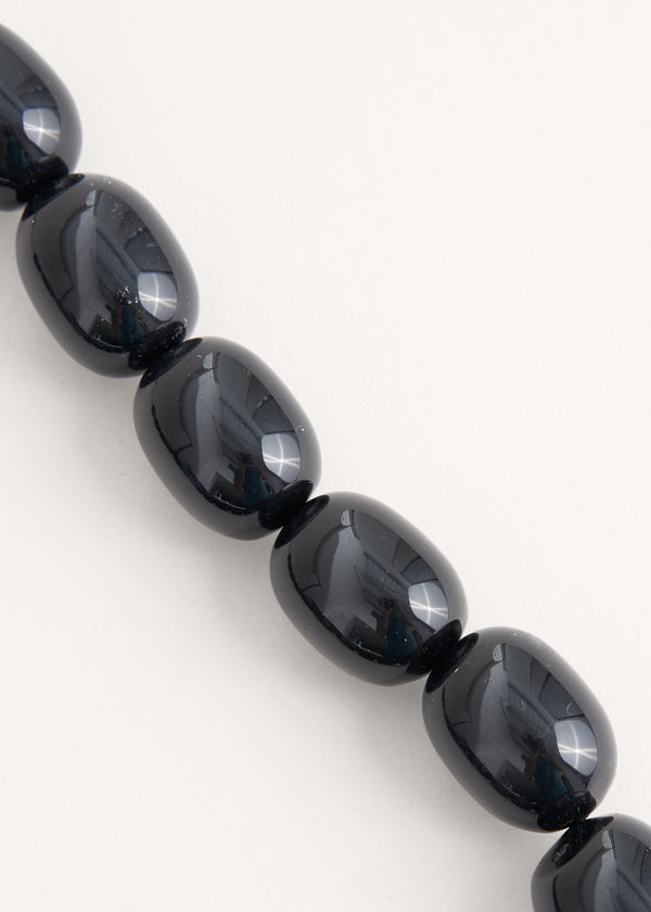 Black resin bead necklace