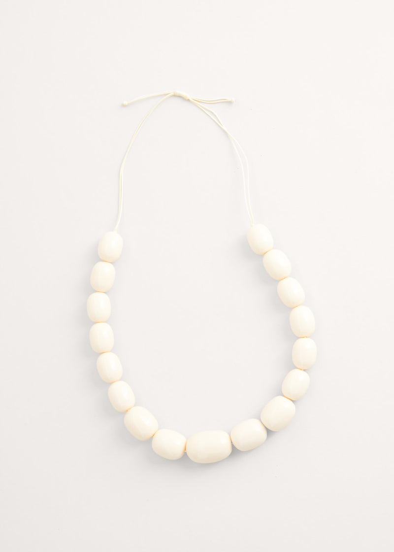 White resin bead necklace