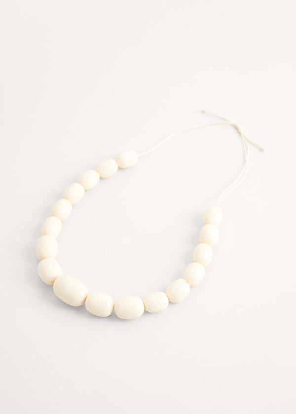 White resin bead necklace