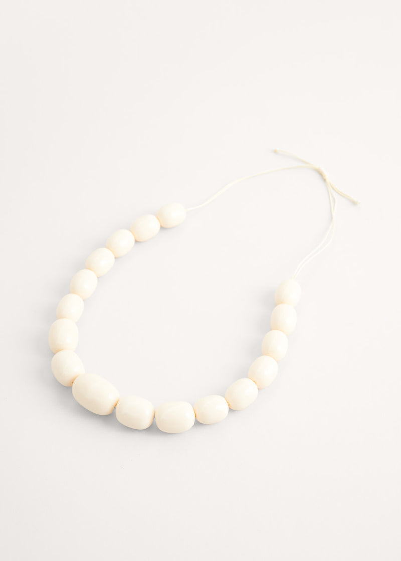 White resin bead necklace