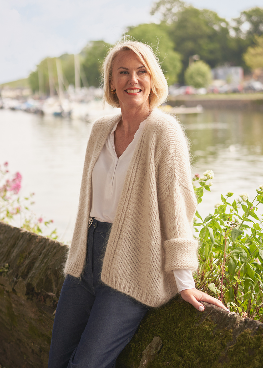 Dina Chunky Knit Cardigan - Oatmeal | Knitwear | BUSBY & FOX