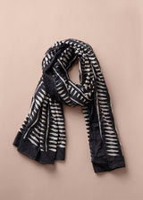 VARLEY PRINT COTTON SCARF - BLACK