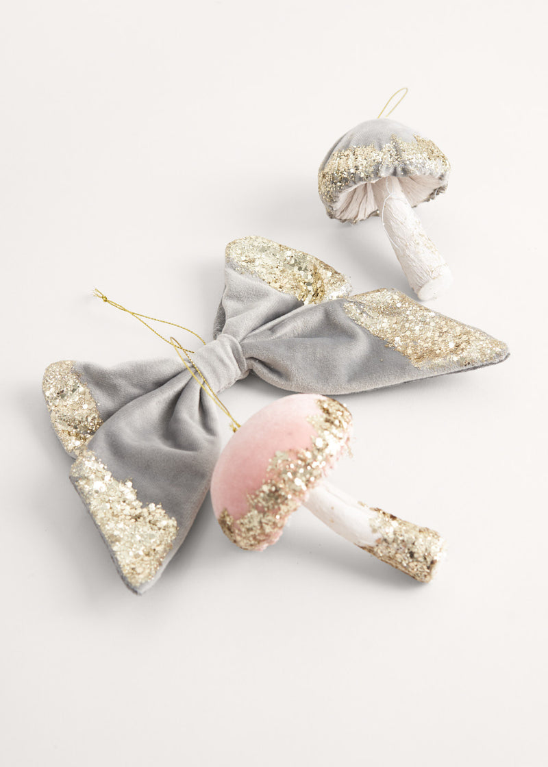 Velvet mushroom decoration