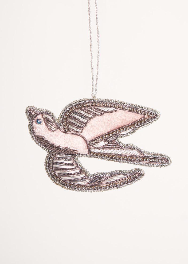Velvet swallow decoration