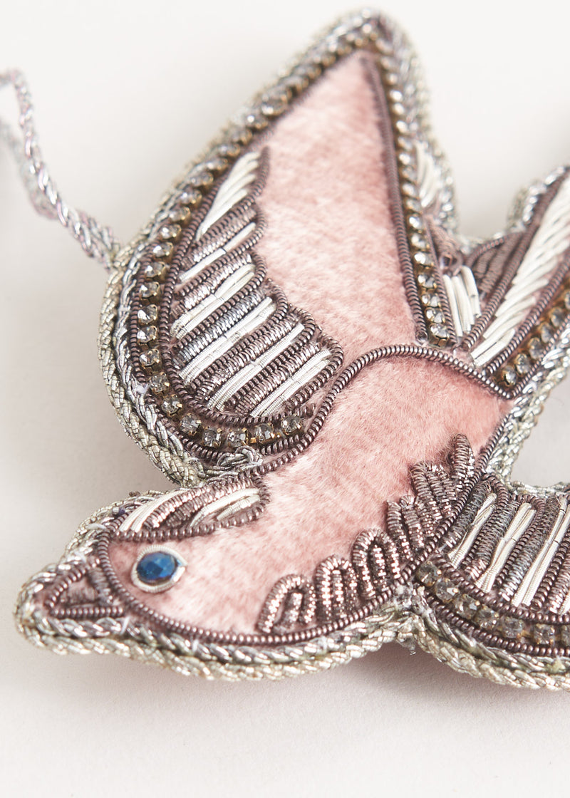 Velvet swallow decoration