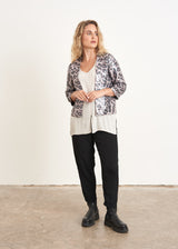Light pink leopard print sequin jacket