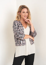 Light pink leopard print sequin jacket