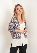 Light pink leopard print sequin jacket