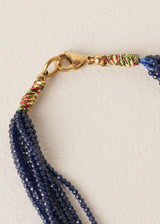 Navy beaded multistrand necklace
