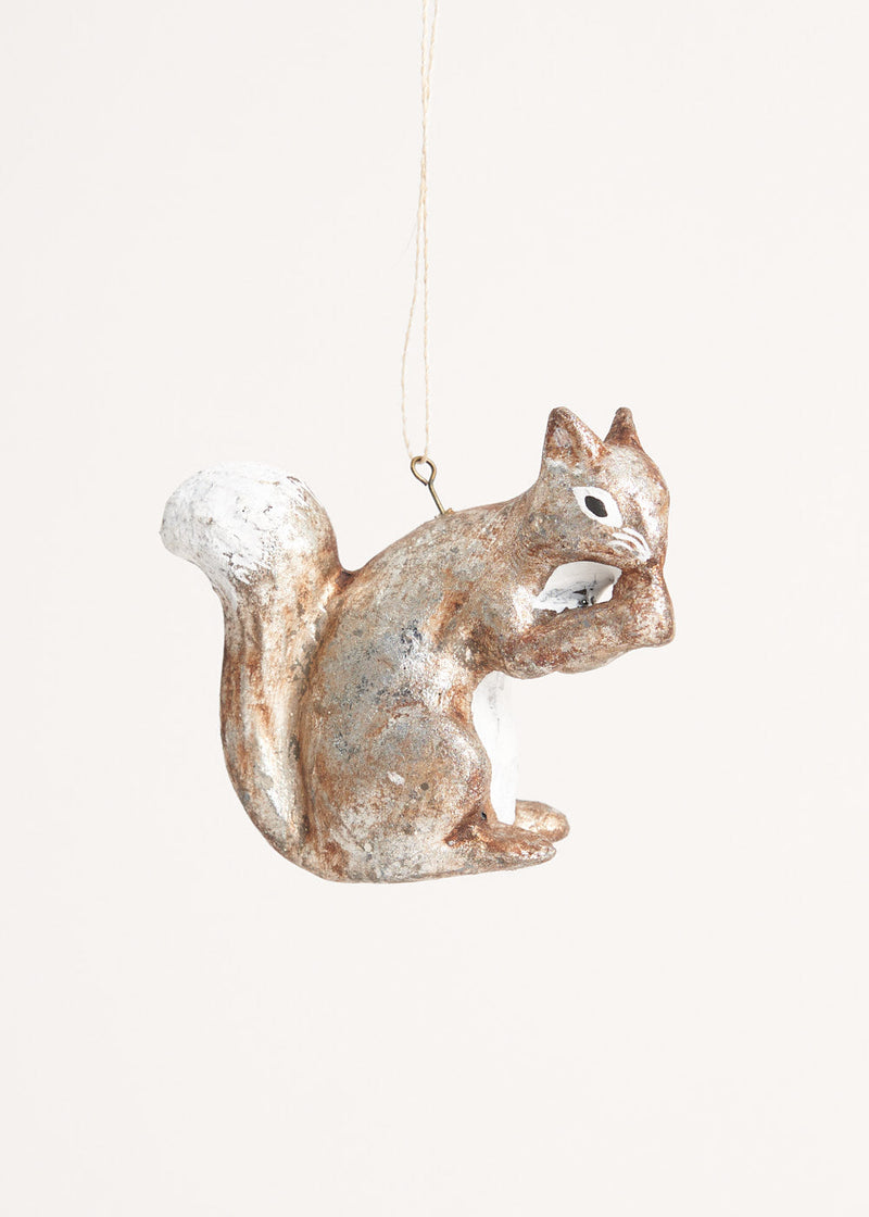 Vintage silver squirrel decoration