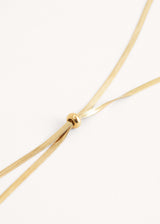 Long gold chain necklace with movable bead