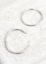 Simple silver hoop earring