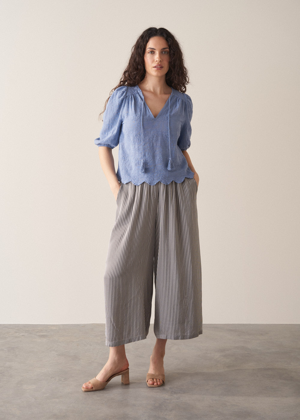 Avery Textured Top - Cornflower Blue | Tops & Blouses – Busby & Fox