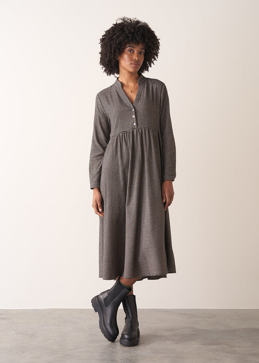 Camilla Check Dress - Black | Dresses | BUSBY & FOX