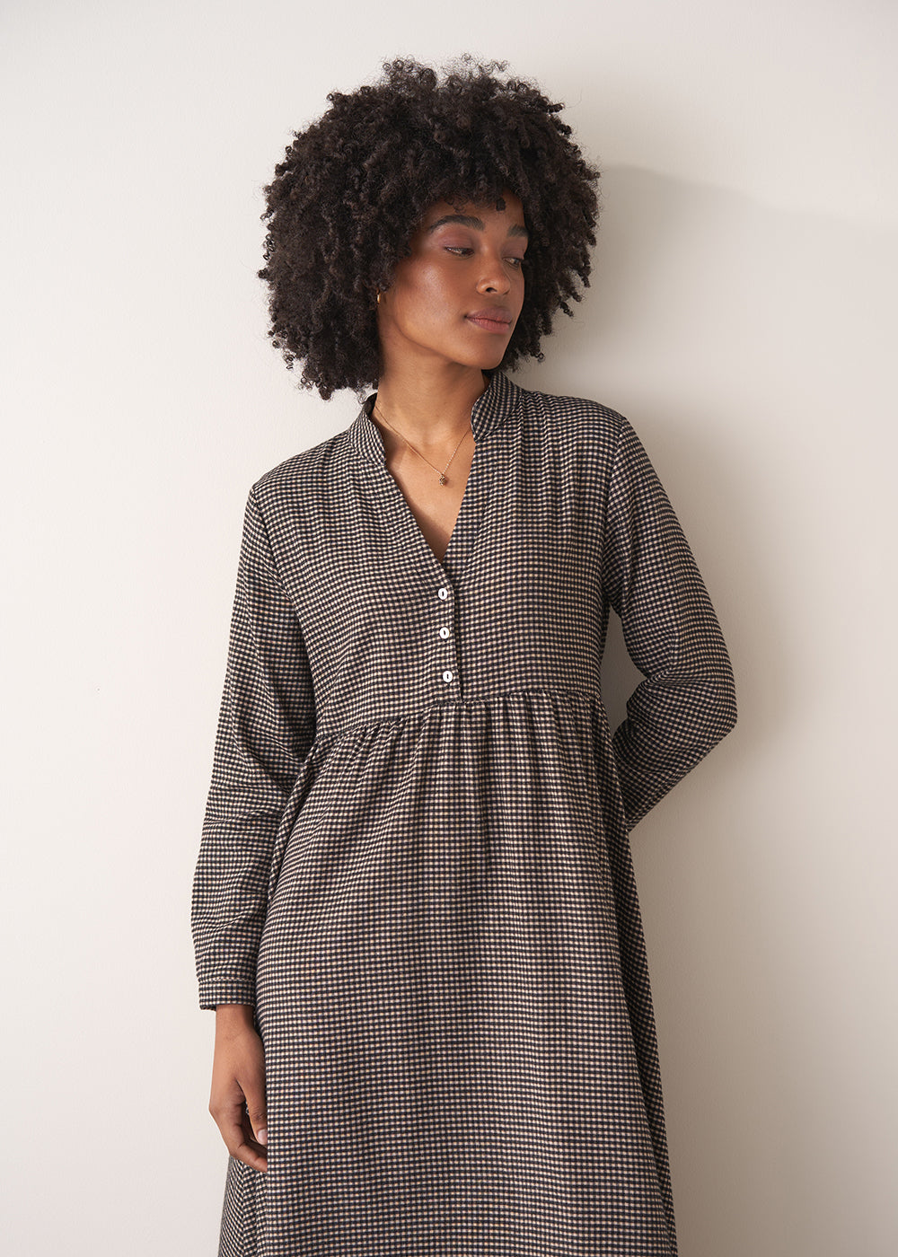 Camilla Check Dress - Black | Dresses | BUSBY & FOX