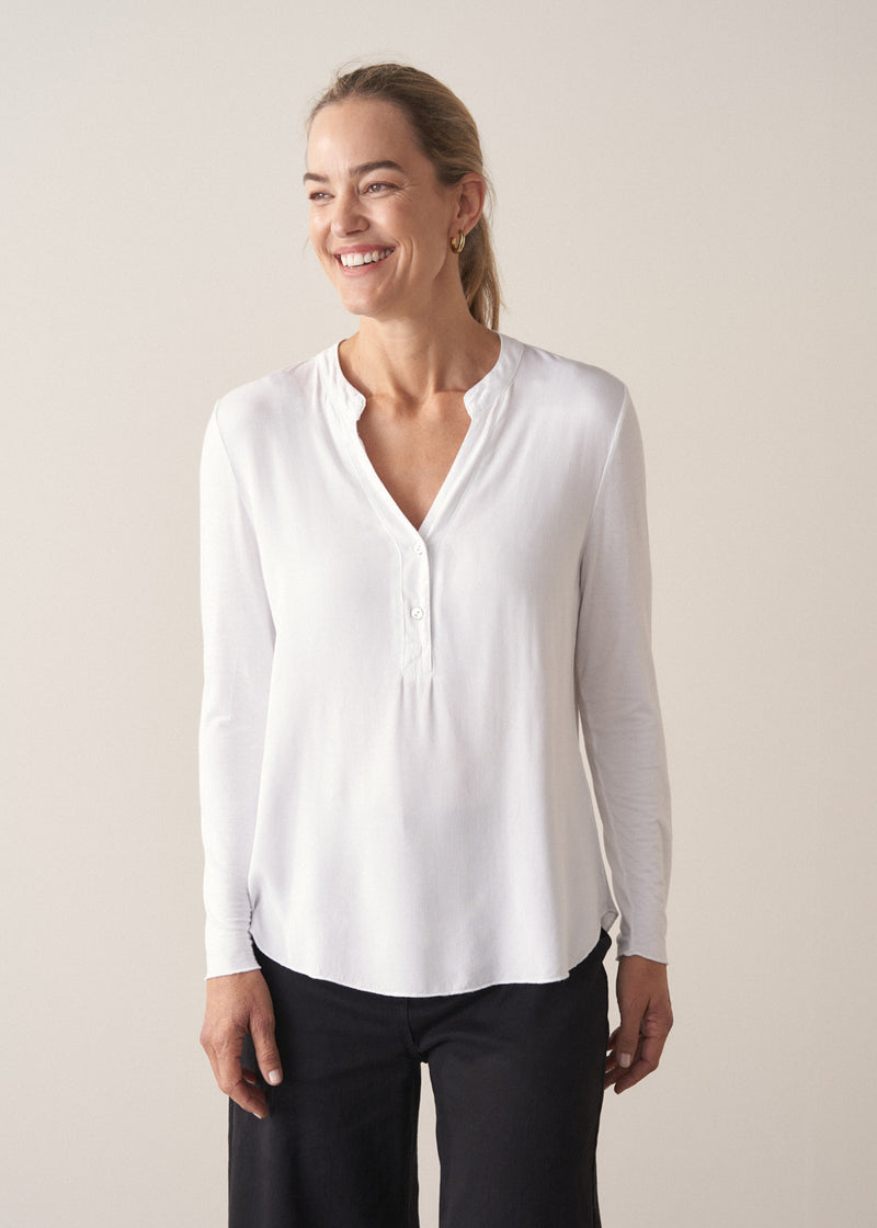Candice Jersey Top - White | Tops | BUSBY & FOX