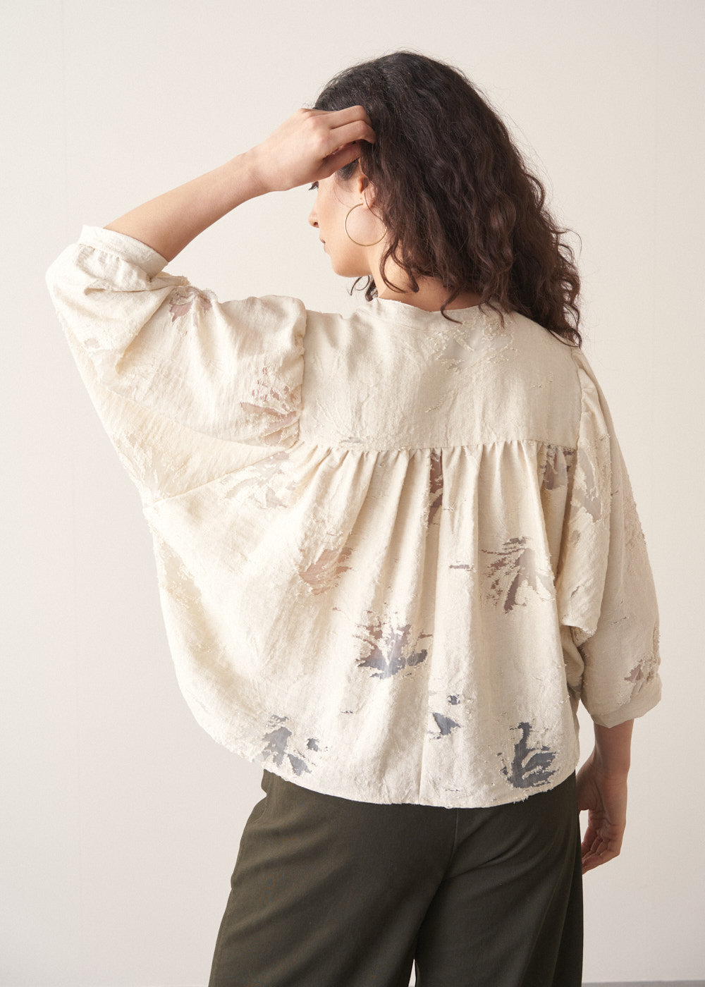 Davina Jacquard Overshirt - Parchment | Tops – Busby & Fox