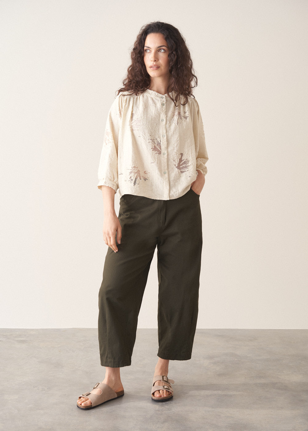 Davina Jacquard Overshirt - Parchment | Tops – Busby & Fox