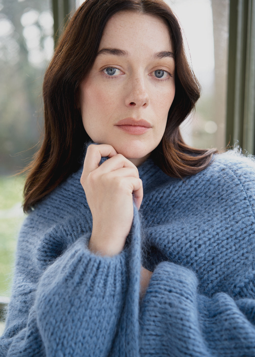 Dina Chunky Knit Cardigan - Blue | Knitwear | BUSBY & FOX – Busby