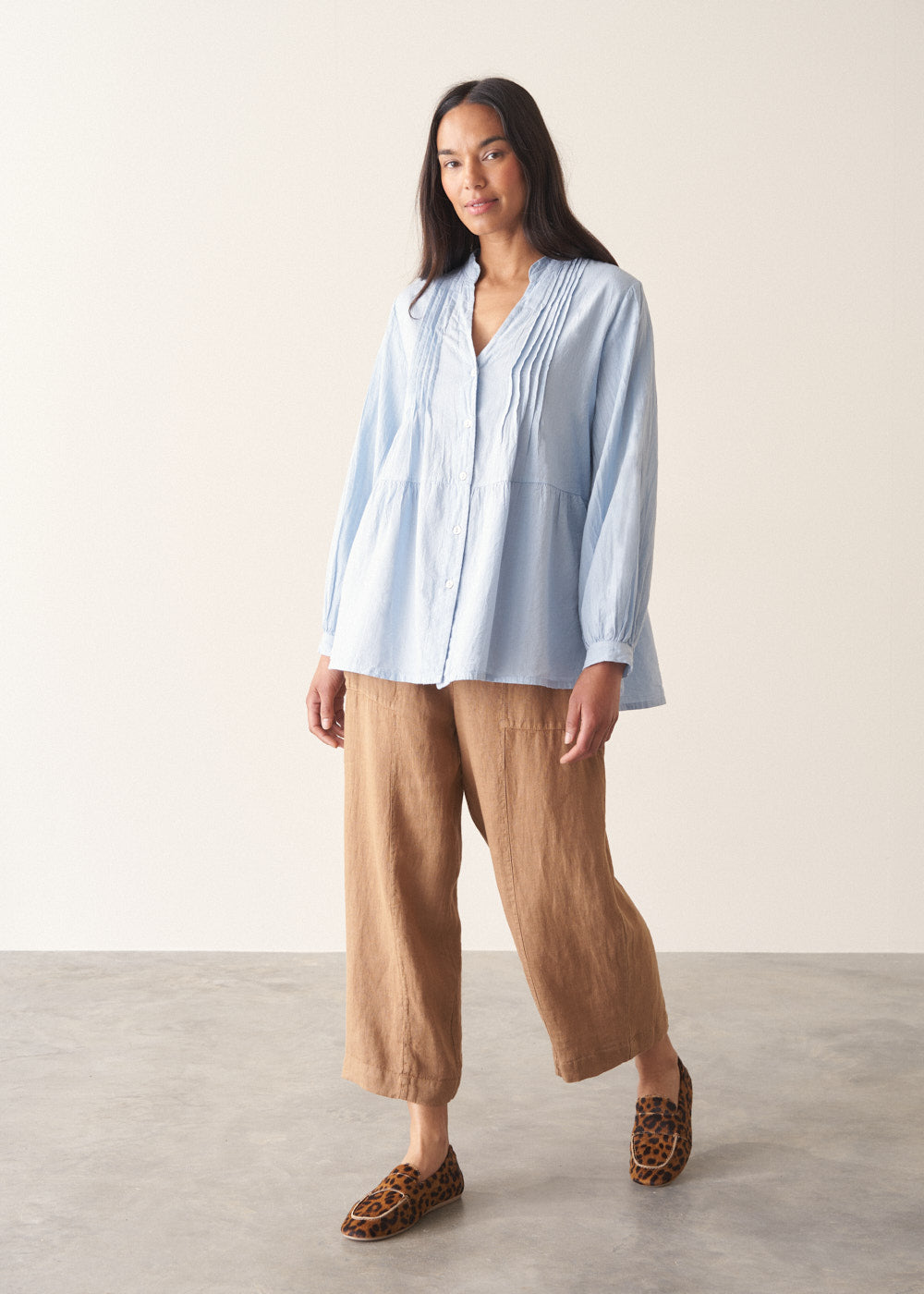 Dylan Pintuck Shirt - Blue | Tops & Blouses – Busby & Fox