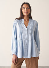 DYLAN PINTUCK SHIRT - BLUE