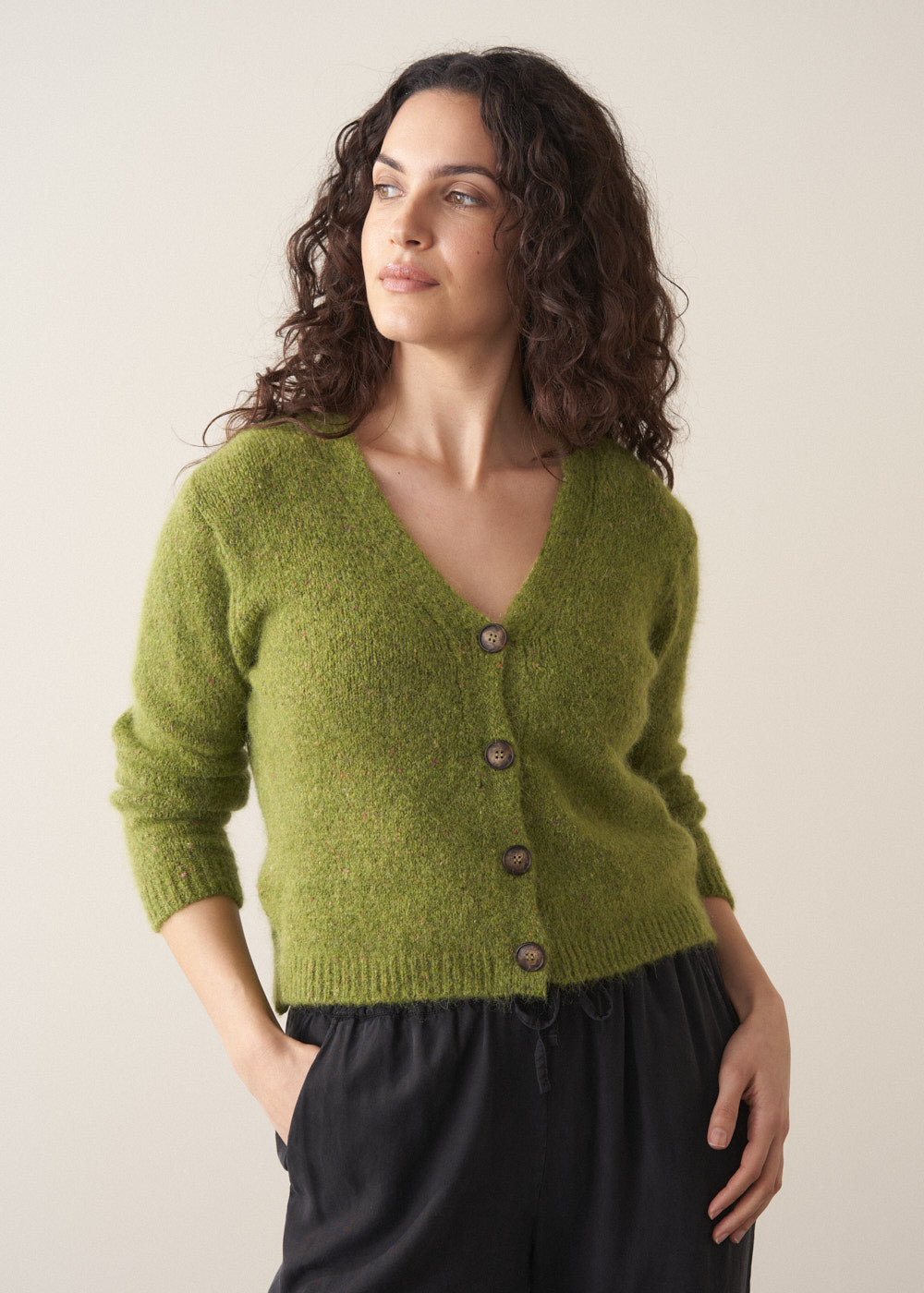 Edie Cardigan - Green | Knitwear – Busby & Fox