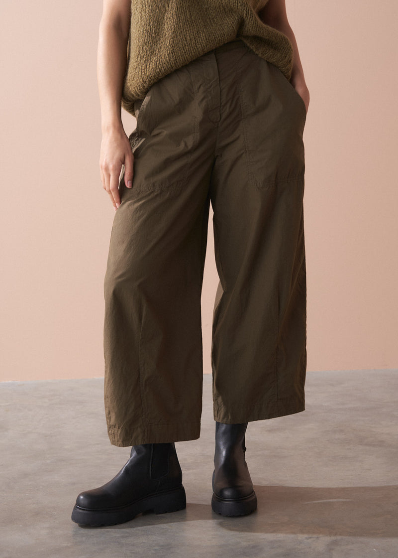 Elizabeth Wide Leg Cargo Trousers - Khaki | Bottoms – Busby & Fox