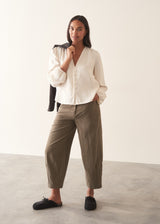 ELLE BUTTON THROUGH TOP - VINTAGE WHITE