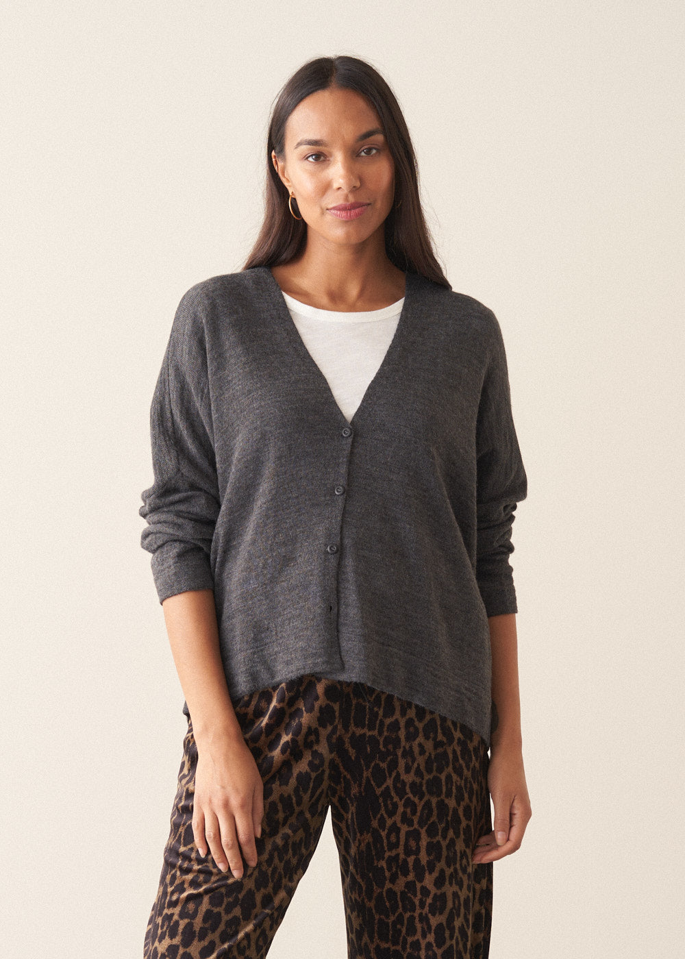 ESME CARDIGAN - CHARCOAL