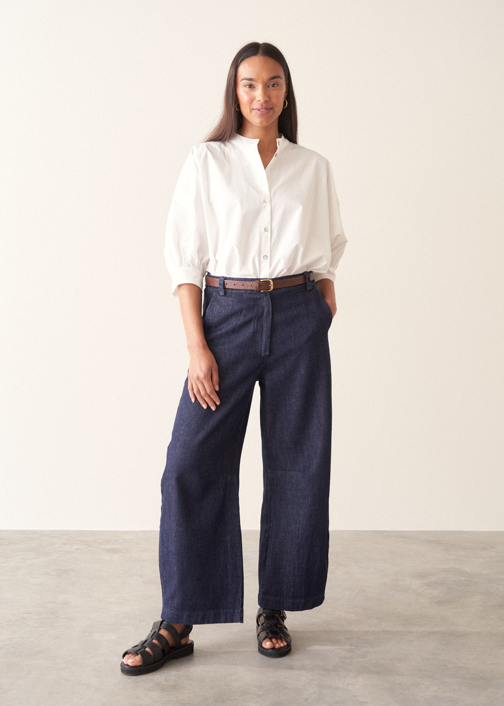FELICITY BARREL LEG DENIM TROUSER