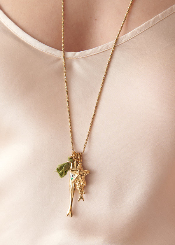 fish lure necklace Lure Fish Necklace - Gold