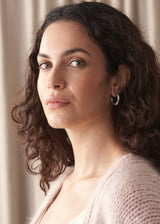 CORDELIA TWIST HOOP EARRINGS - SILVER