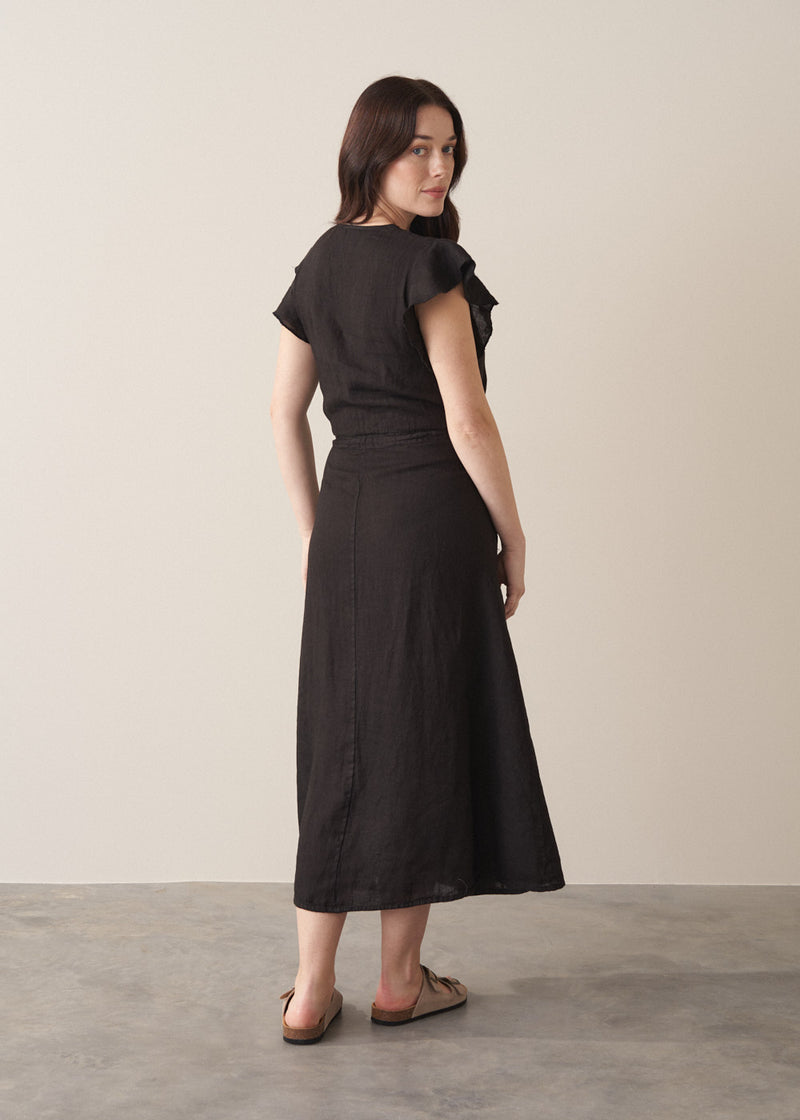 Juno Linen Dress - Black