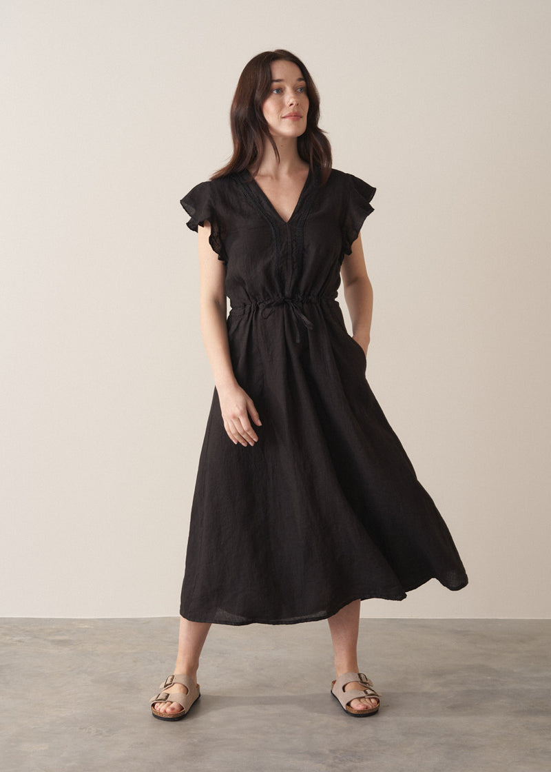 Juno Linen Dress - Black | Dresses Busby & Fox Juno Linen Dress - Black | Dresses Busby & Fox