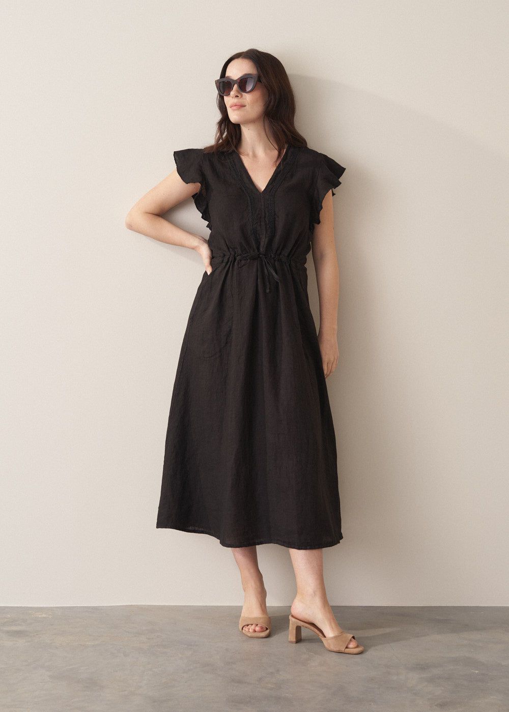 Juno Linen Dress - Black