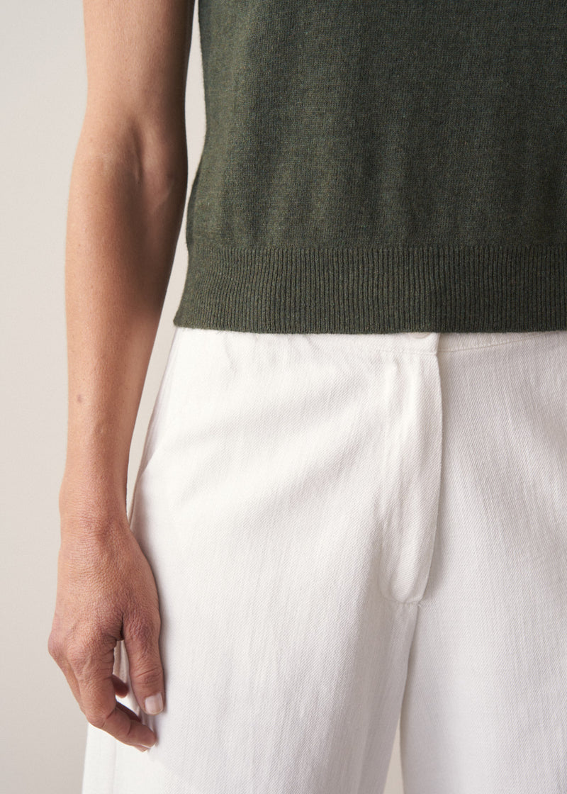Lainey Knitted Tank - Dark Khaki | Knitwear | BUSBY & FOX – Busby