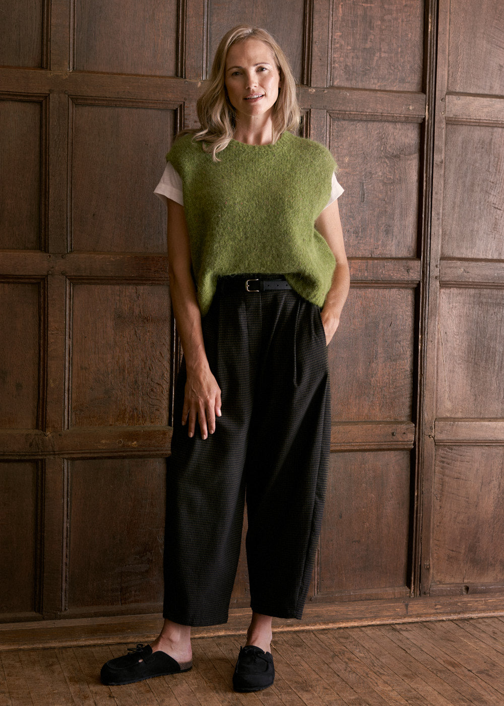 Lyra Barrel Leg Check Trouser