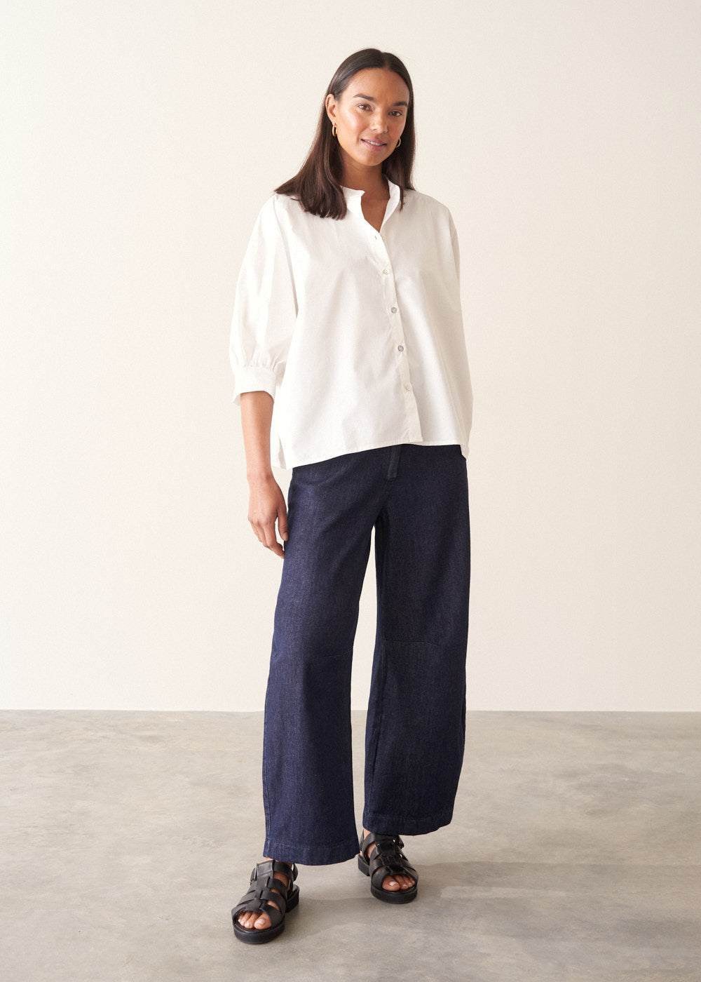 Louella Cotton Poplin Top - White | Tops & Shirts – Busby & Fox