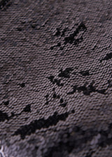 Close-up of black sequin fabric texture