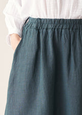 MARA LINEN SKIRT - DARK GREEN