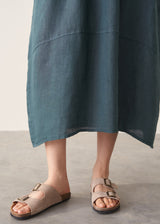 MARA LINEN SKIRT - DARK GREEN