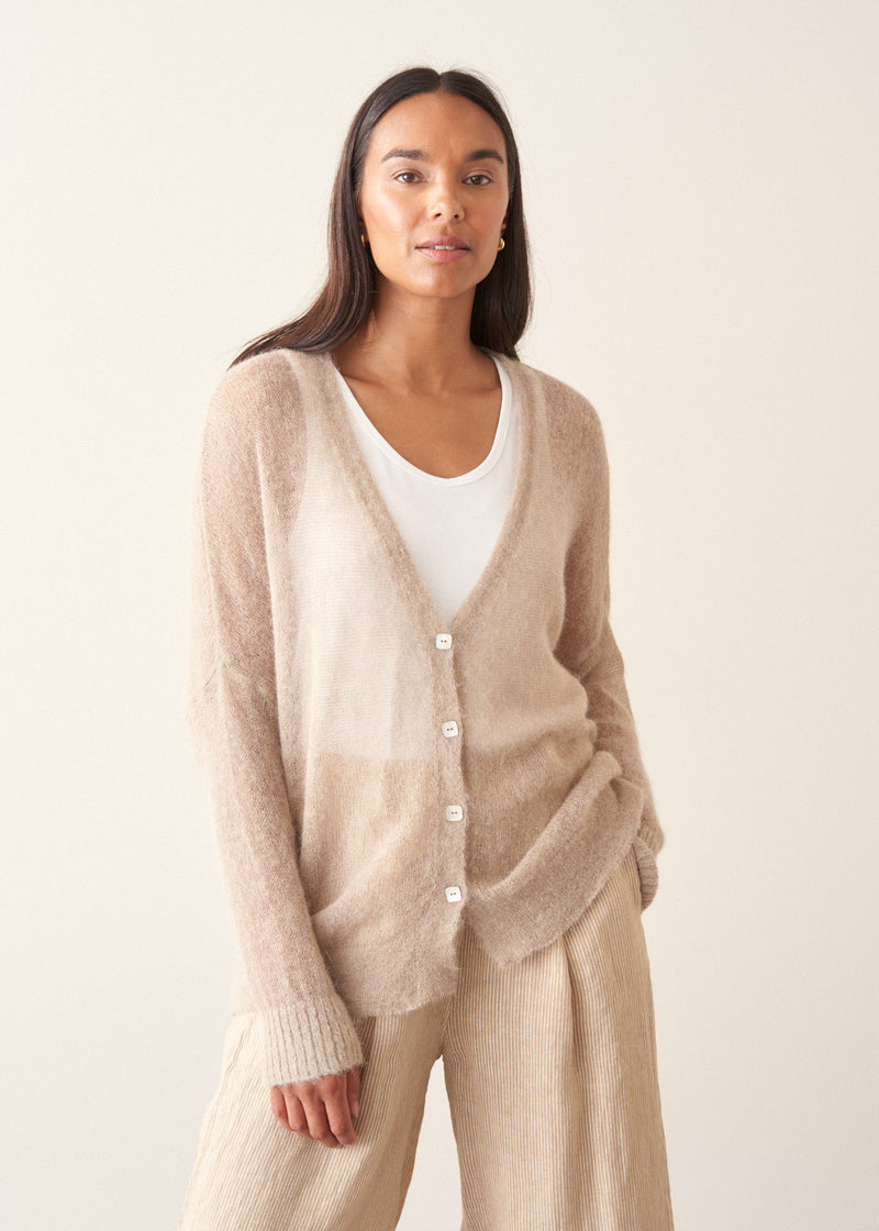 mila knit cardigan dress - Neutral | Knitwear Formal Dark Turquoise Color women's vibrant barefoot leather shoes Size:Xl Very oversized